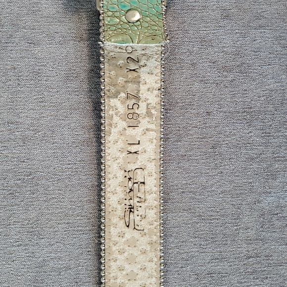 Exquisite b.b. simon Belt In Turquoise Italian Leather With Swarovski Crystals main image 7